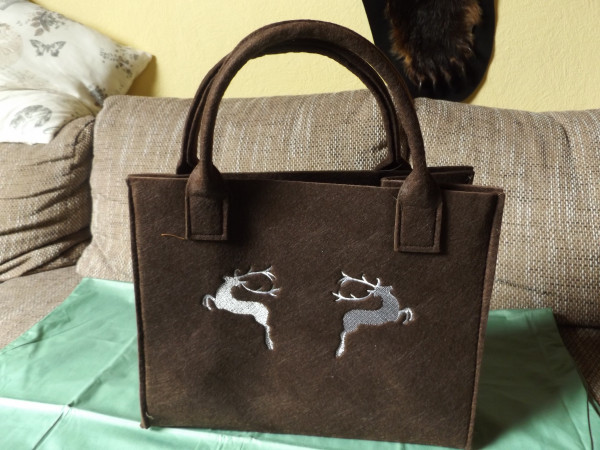 Tasche Filz Nadelfilz dunkel braun