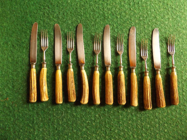 Besteck Reh Horn Set für 6 Personen