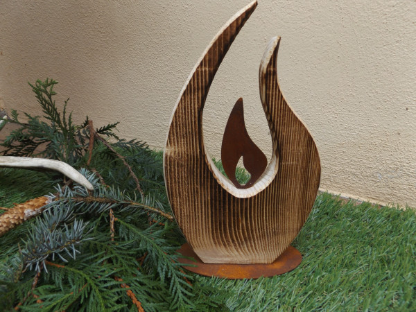 Tischleuchte Flamme Rost - Deko