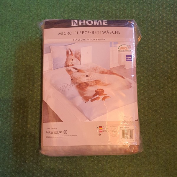 Micro Fleece Bettwäsche mit Eichhörnchen Aufdruck