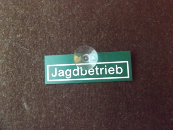 Jagdbetrieb Schild grün