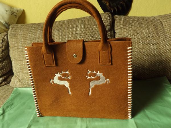 Tasche Filz Nadelfilz rotbraun