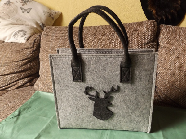 Tasche Filz Nadelfilz grau